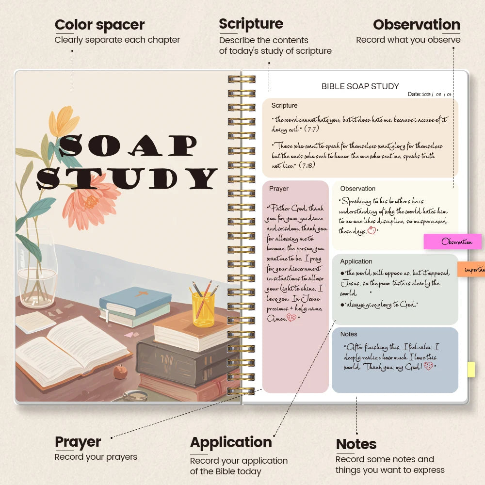 Daily Bible Study Journal - S.O.A.P Method Bible Study Supplies